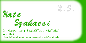 mate szakacsi business card